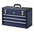 Coffre à outils 60 x 30 x 35 cm en acier bleu marine avec tiroirs portable