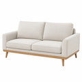 Canapé 2 places 170 x 88 x 85 cm tissu beige pieds en bois style scandinave