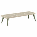 Banc de jardin 150 x 40 x 45 cm en plastique beige et vert style contemporain