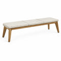 Banc 150 cm en bois et surface minérale beige mouchetée - style contemporain pour entrée et salle à manger
