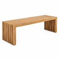 Banc 180 x 40 x 45 cm en bois de chêne naturel à lattes style contemporain