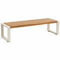 Banc de jardin 180 x 40 x 45 cm bois et métal blanc style contemporain